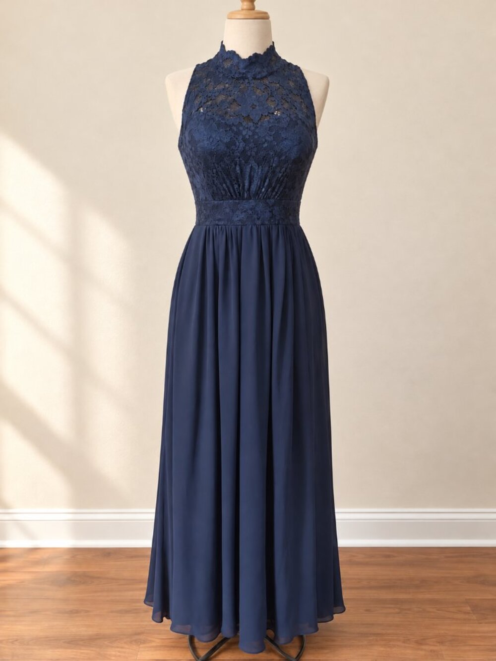 DFI Los Angeles Long Party Prom Cocktail Dress Navy Color Size S